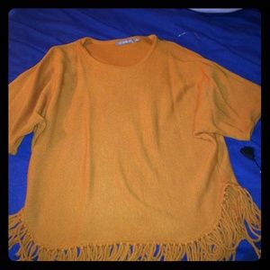 Short sleeve poncho sweater top